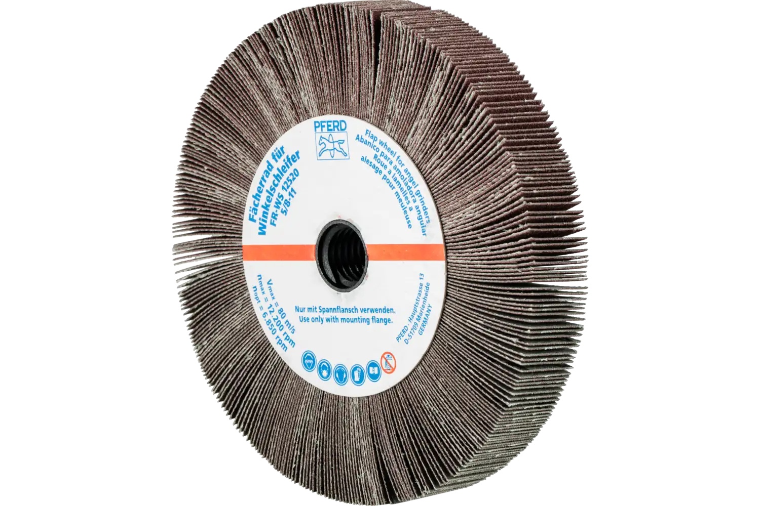 Picture of Pferd Angle Grinder Flap Wheel, 5" X 3/4 X 5/8-11, 180 Grit, Aluminum Oxide